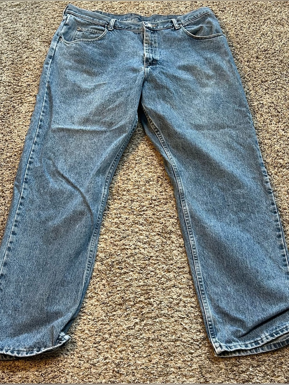 Wrangler Blue Denim Jeans Mens 38W x 30L Regular Straight Cotton Vintage